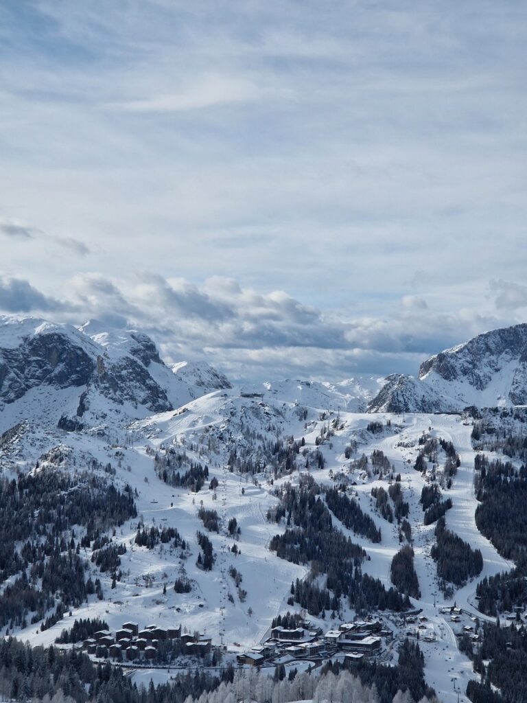 Fotografija zasnežene pokrajine. 